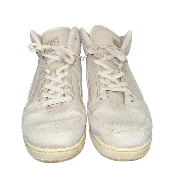 Nike Air Python High Top Sneakers Men's Sz 13 White Snake Embossed Leather Shoes - Picture 2 of 7